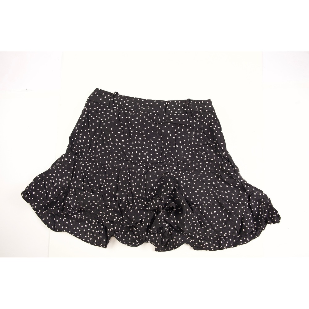ZARA Black White‎ Polka Dot Ruffle Tiered Mini Skirt XS